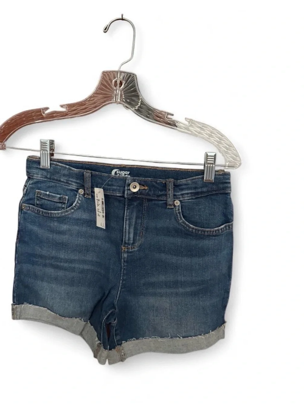 2pcs The Children's Place Blue Denim Rolled Hem Girls Shorts